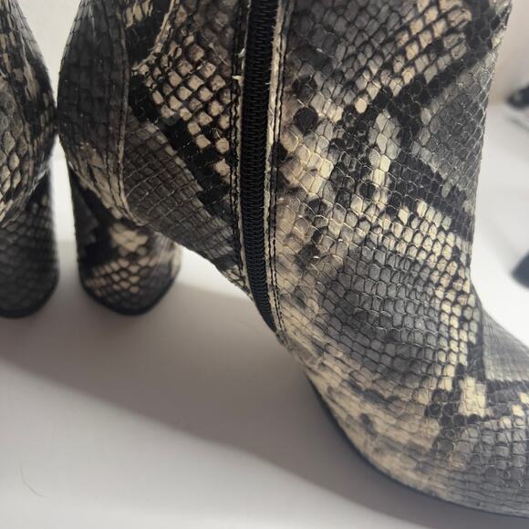 Napoleoni Made in Italy Snakeskin Pattern Leather Zippered Ankle Boot Size 6.5 - Picture 14 of 15